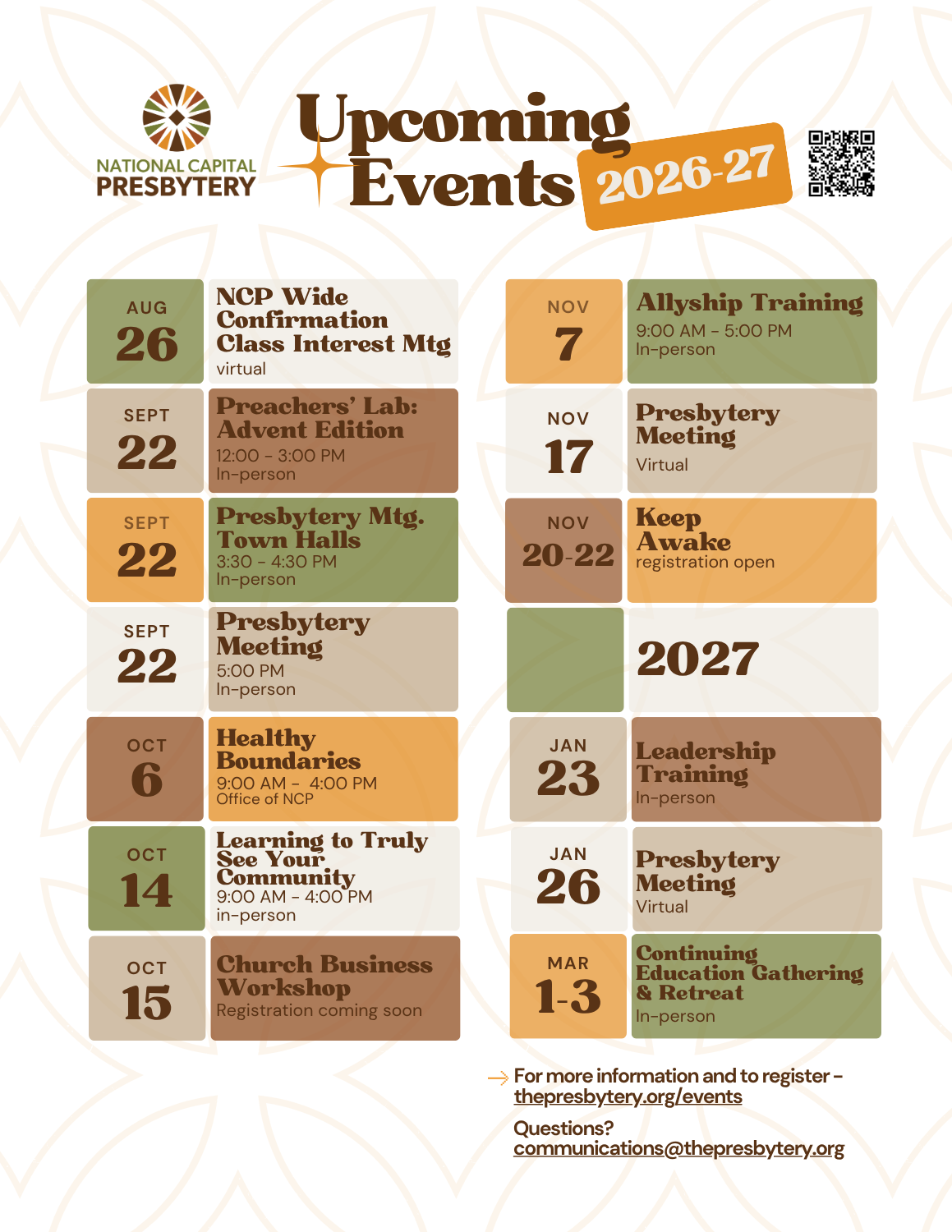 NCP Events 2026-27